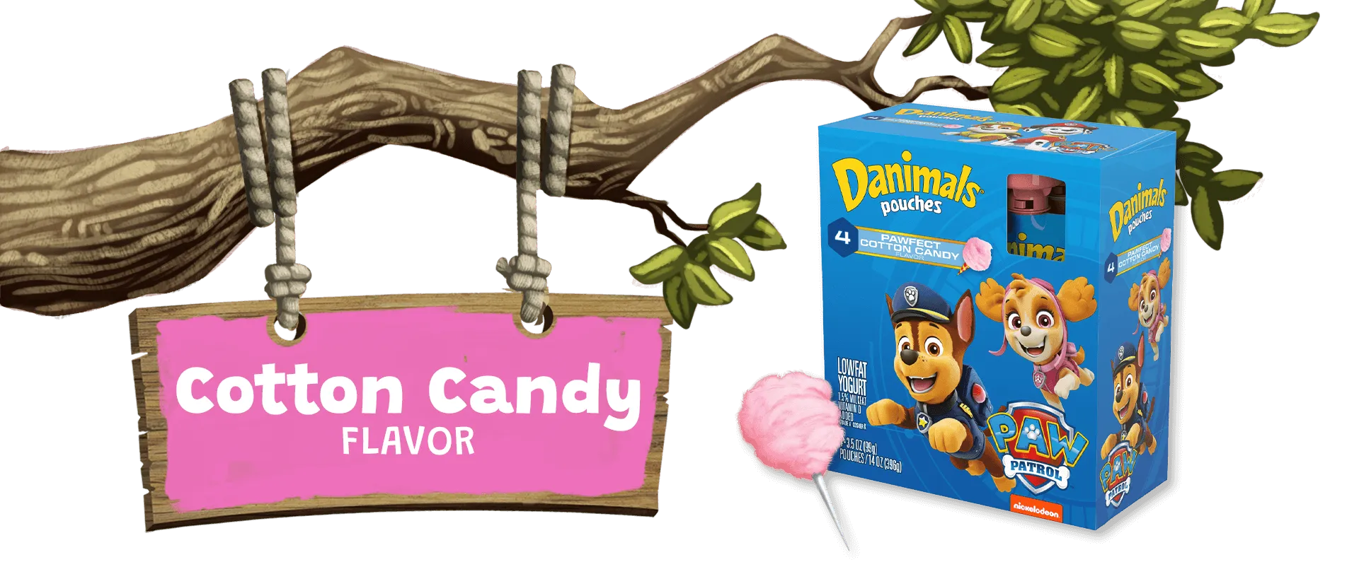 Danimals Cotton Candy Kids Yogurt Pouch