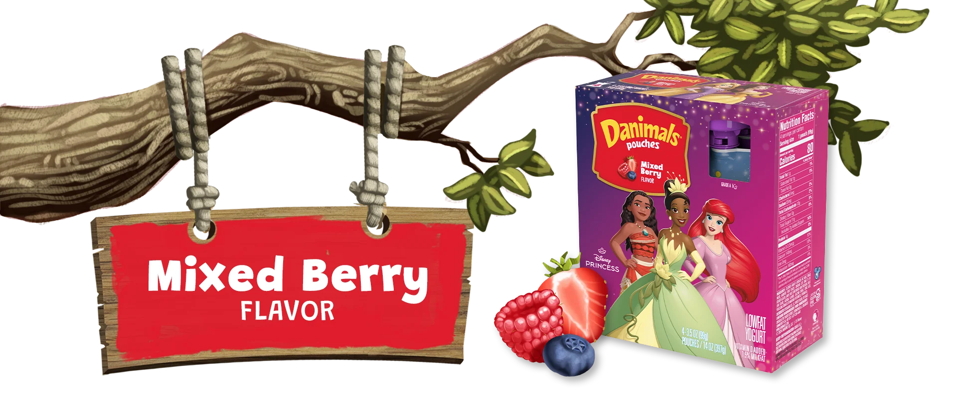 Danimals Mixed Berry Kids Yogurt Pouch