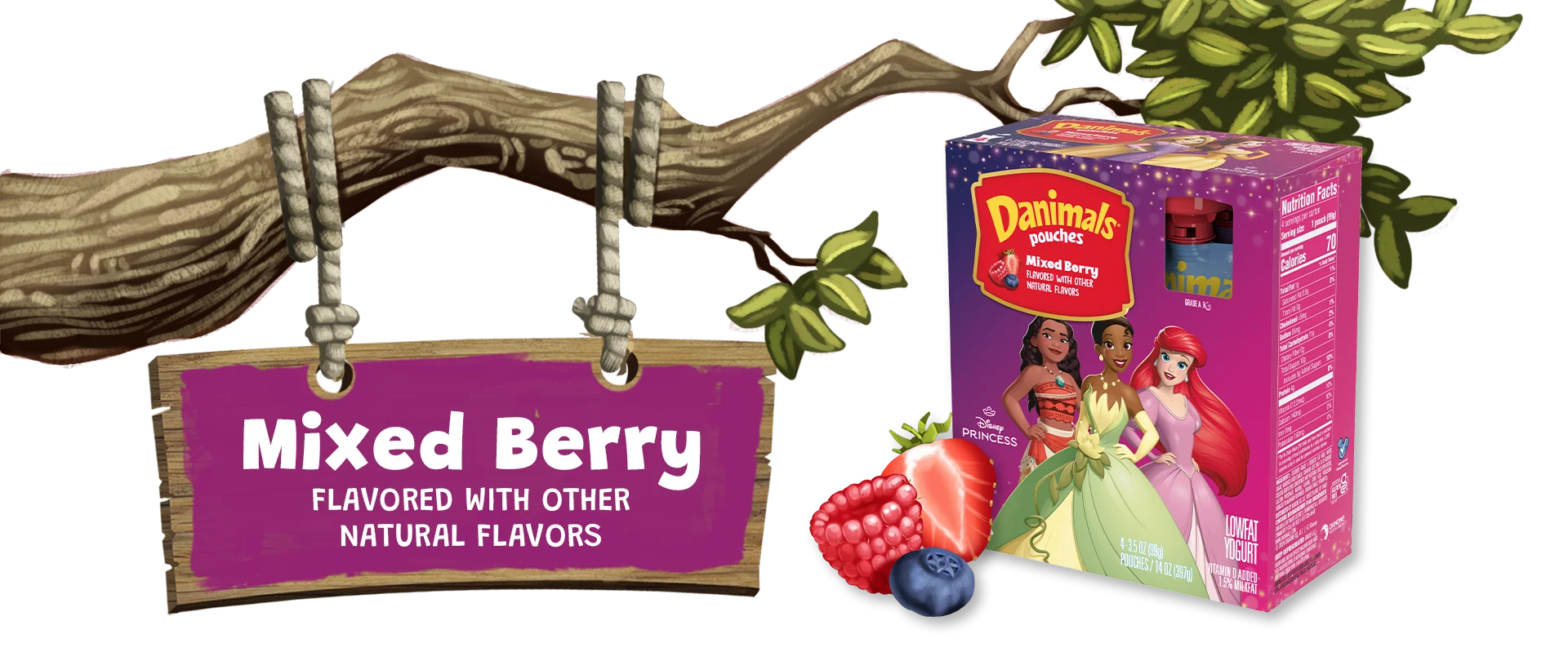 Danimals Mixed Berry Kids Yogurt Pouch