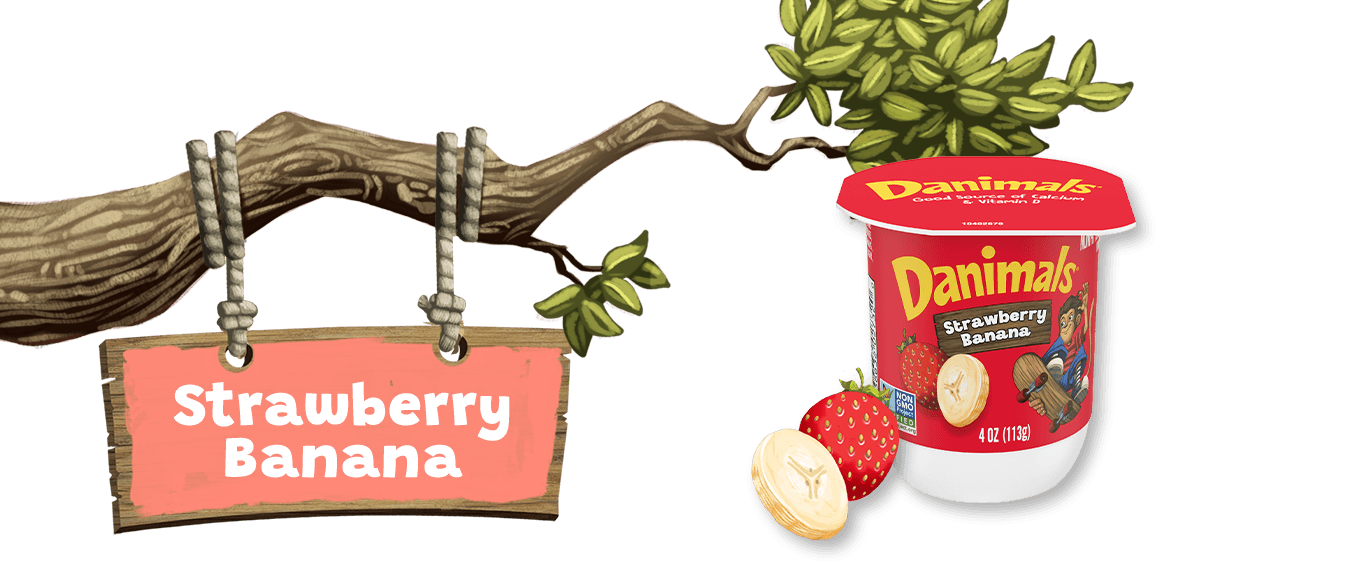 Danimals Strawberry Banana Kids Nonfat Yogurt
