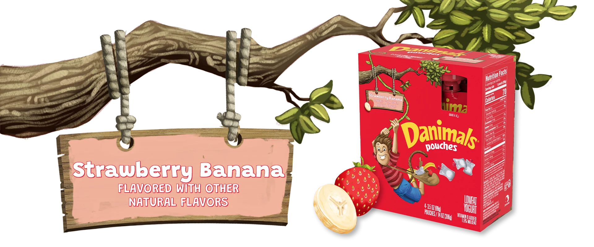 Strawberry Banana Kids Yogurt Pouch