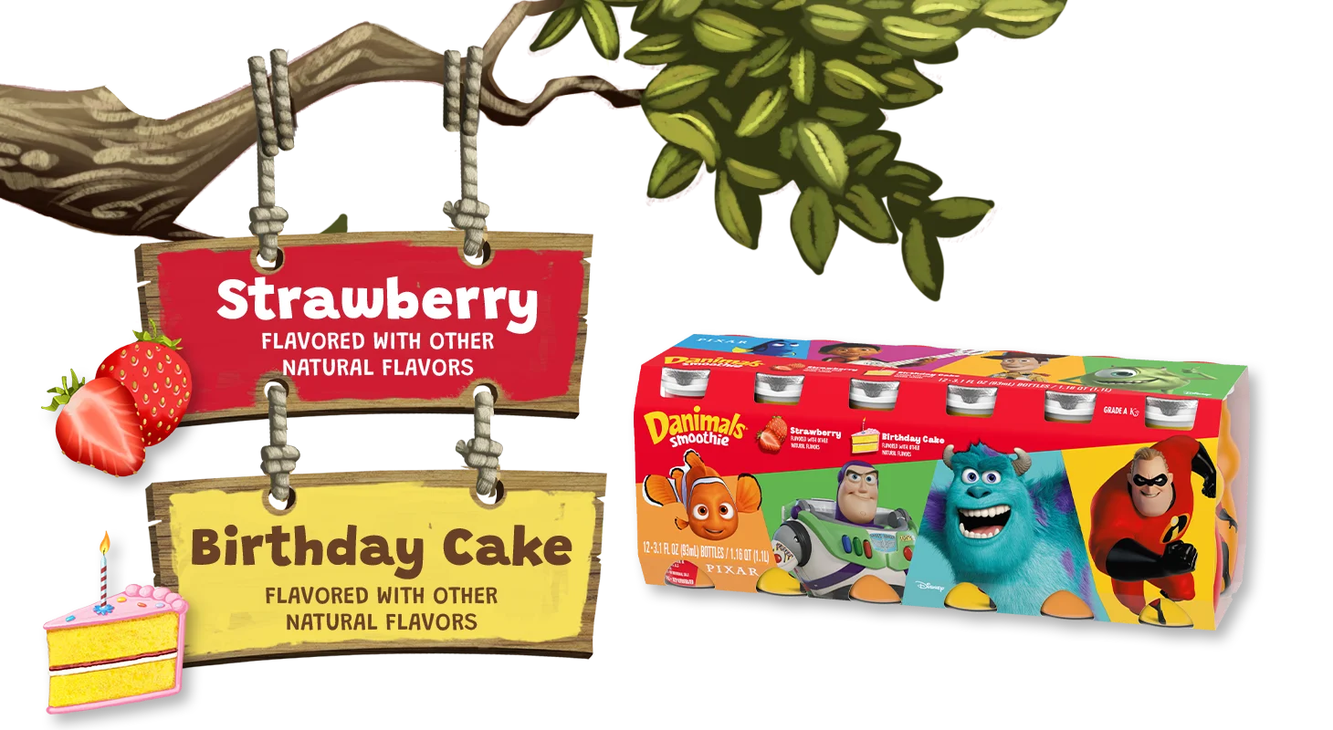 Strawberry-Birthday Cake Kids Smoothies 12 Pack